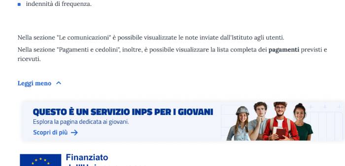 Portale della disabilità INPS con comunicazioni e pagamenti